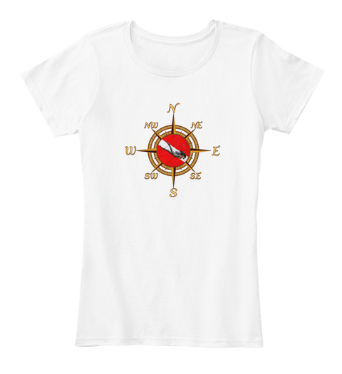 Woman Scuba Dive Master White Kaos Front