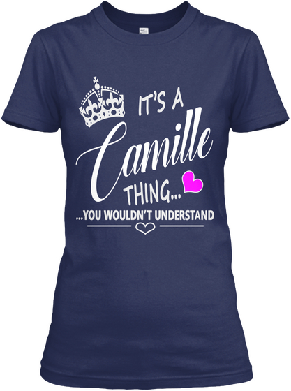 Camille Navy Camiseta Front