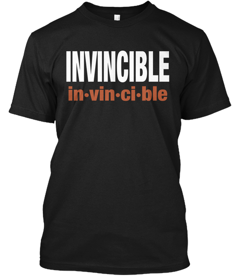 Invincible In Vin Ci Ble Black Camiseta Front
