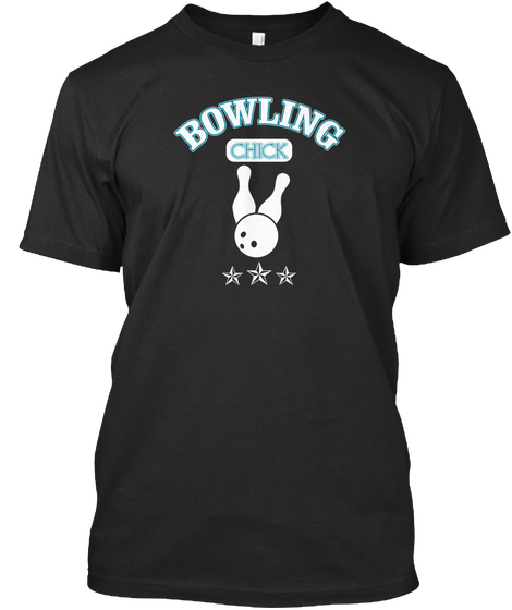 Bowling Chick Black T-Shirt Front