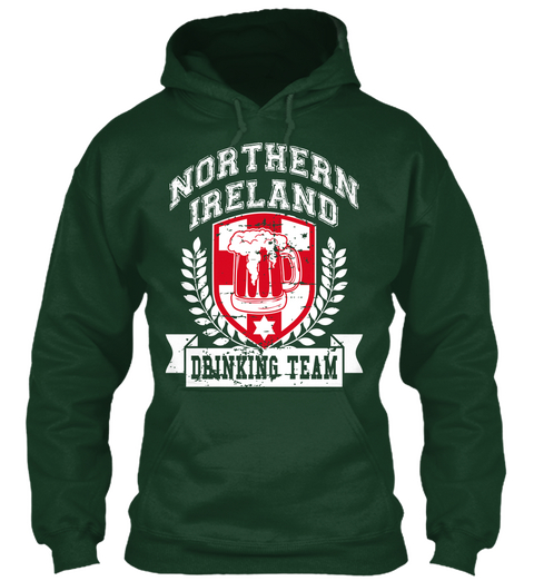Northern Ireland Drinking Team Forest Green áo T-Shirt Front