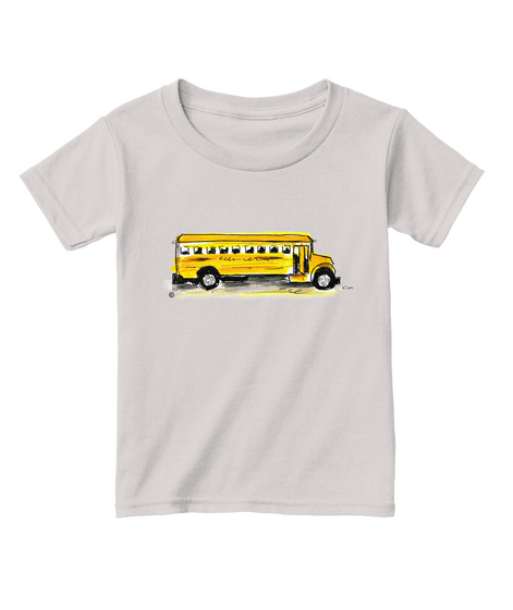 My First School Bus Toddler Tee Sport Grey  áo T-Shirt Front