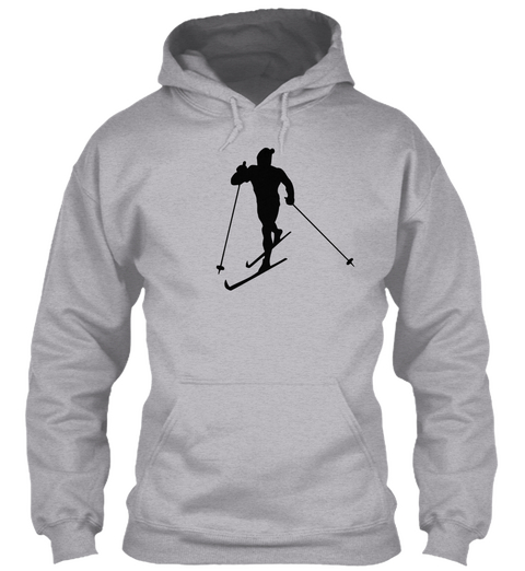 Hoodie Cross Country Skiing Sports Sport Grey Maglietta Front