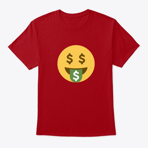Cash Emoji Deep Red T-Shirt Front
