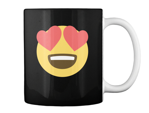 Emoji Fall In Love Face Coffee Mug Black Kaos Back