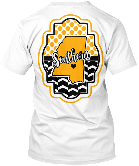 Southern Miss Chevron And Dots White T-Shirt Back