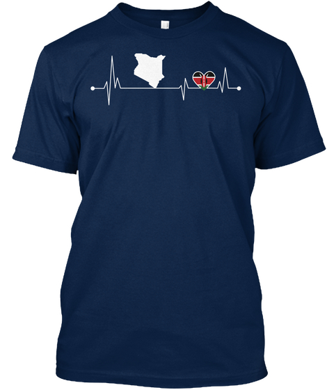 Kenya Hearbeat Navy T-Shirt Front