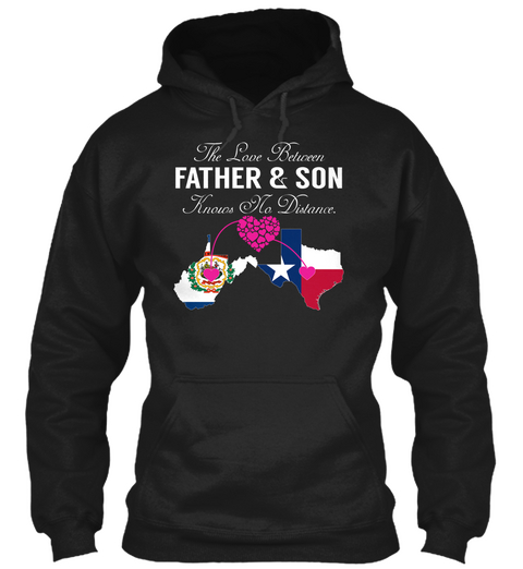 Father Son   West Virginia Texas Black Camiseta Front