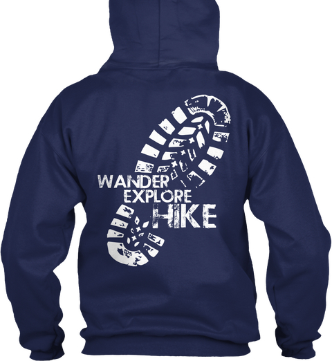 Wander Explore Hike Navy Maglietta Back