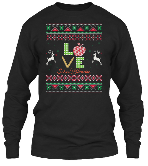 Deer Love Christmas Sweatshirt! Black T-Shirt Front