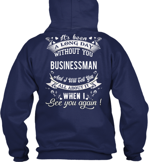 Businessman Navy T-Shirt Back