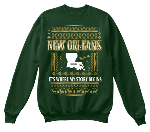 New Orleans Its Where My Story Begins Deep Forest  T-Shirt Front
