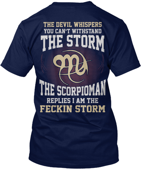 The Storm The Scorpioman Navy T-Shirt Back