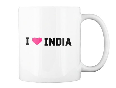 I Love India White T-Shirt Back