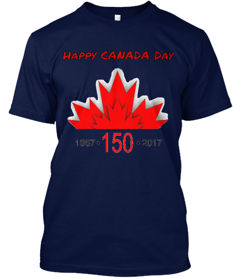 Happy Canada Day Navy T-Shirt Front