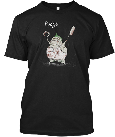 Pudge Black T-Shirt Front