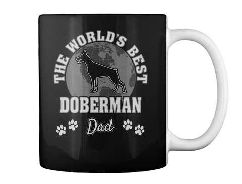 The World's Doberman Dad Black T-Shirt Back