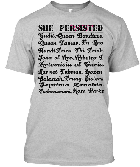 She Persisted Light Steel Kaos Front