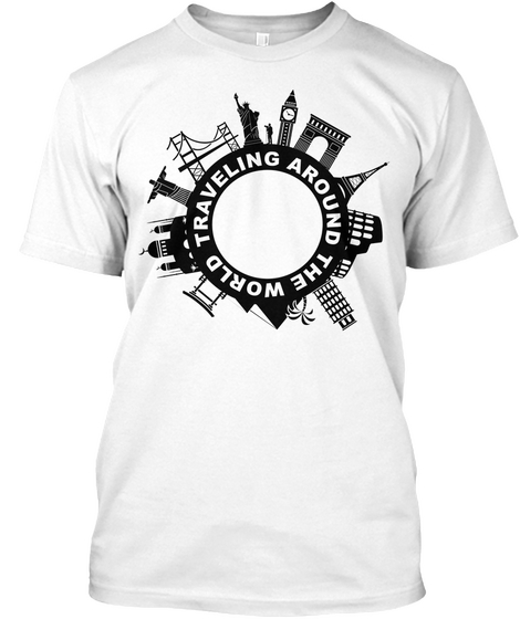 Travelling Around The World White T-Shirt Front