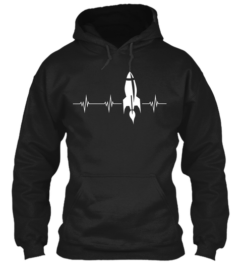 Rocket Heartbeat Black áo T-Shirt Front