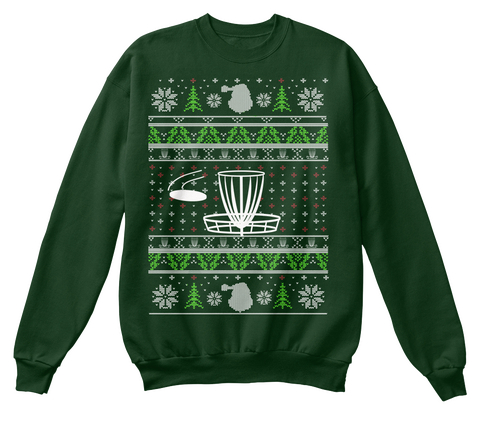 Disc Golf Ugly Christmas Deep Forest  Camiseta Front