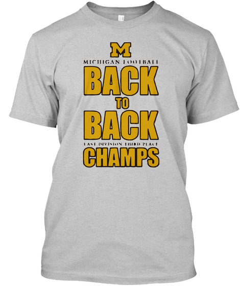 M Back To Back Champs Light Steel T-Shirt Front