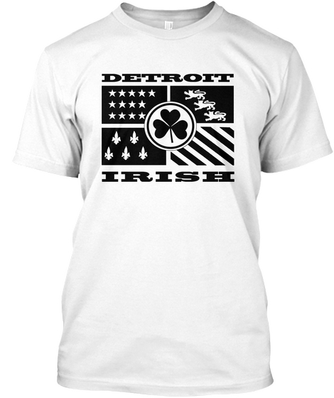 Detroit Irish (Black Print) White T-Shirt Front