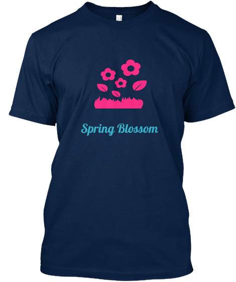Spring Blossom Navy Camiseta Front