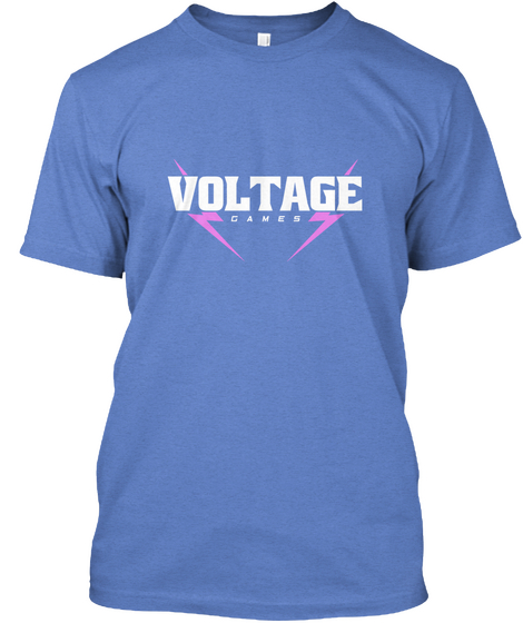 Voltage Games Heathered Royal  T-Shirt Front