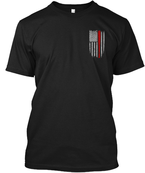 American Baseball Flag Shirt Black T-Shirt Front