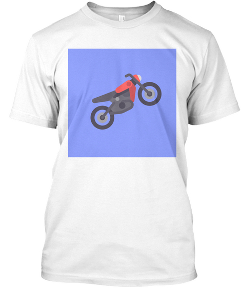 Bike Printed T Shirt White Camiseta Front