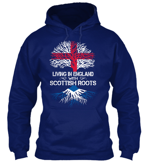 Living In England With Scottish Roots Oxford Navy T-Shirt Front