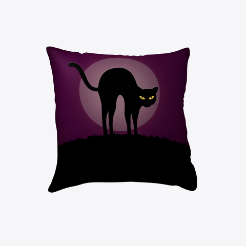 Halloween Cat Pillow White Camiseta Front