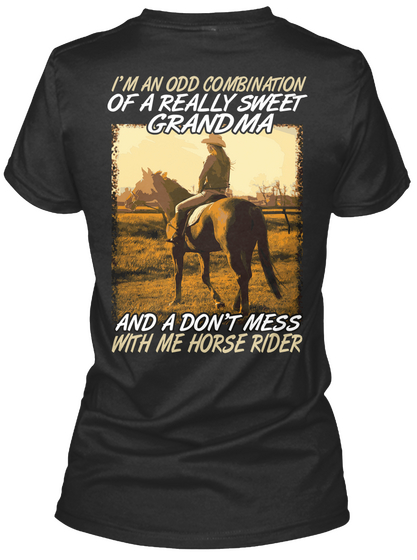 Odd Western Grandma Black áo T-Shirt Back