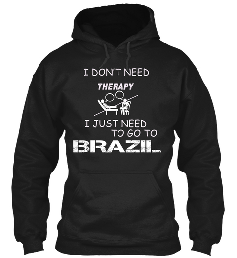Therapy Just Go To Brazil Black Maglietta Front
