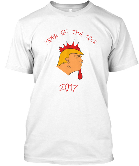 Chinese Year Of The Cock White T-Shirt Front