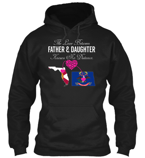 Father Daughter   Florida North Dakota Black T-Shirt Front