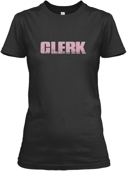 Clerk Black T-Shirt Front