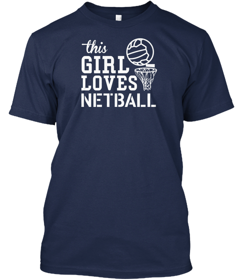 This Girl Loves Netball Navy Camiseta Front