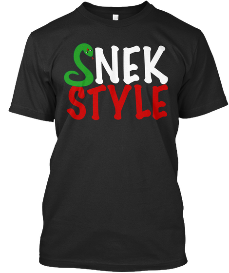 Snek Style Black T-Shirt Front