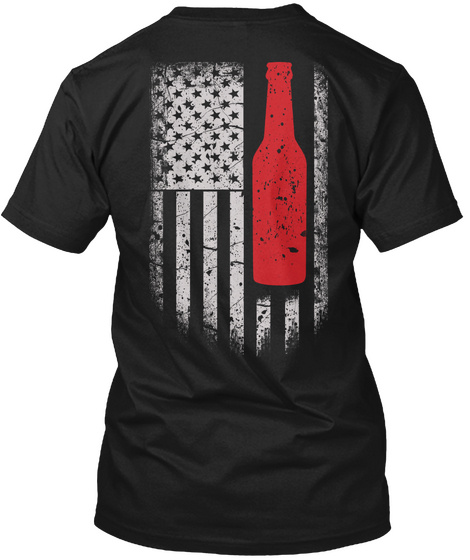 Beer Flag Black T-Shirt Back