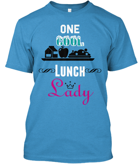 One Cool Lunch Sady Heathered Bright Turquoise  T-Shirt Front