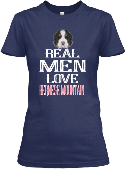 Bernese Mountain Breed Lover Navy T-Shirt Front