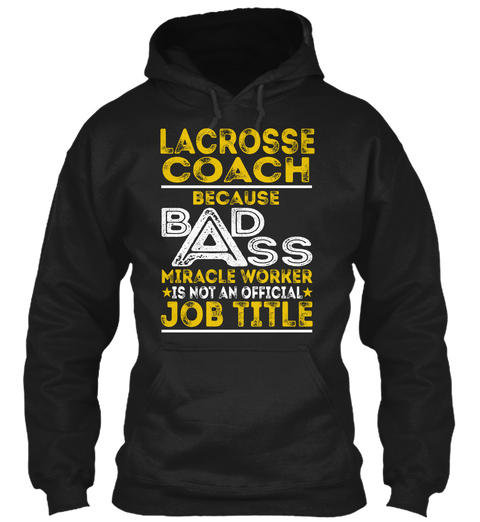 Lacrosse Coach Black áo T-Shirt Front