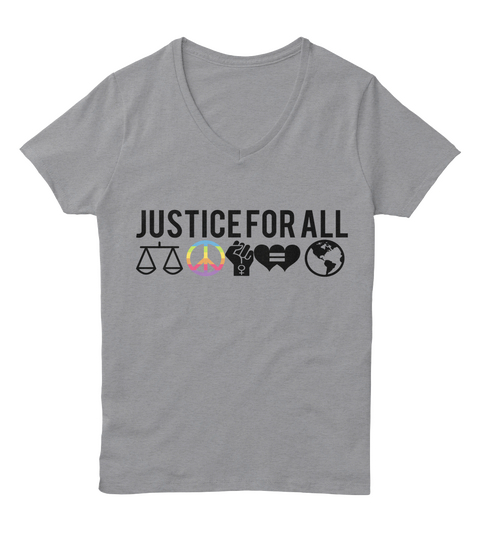 Justice For All Light Steel T-Shirt Front