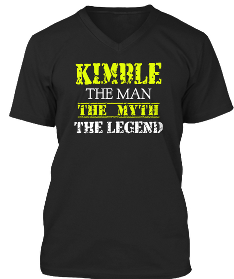 Kimble The Man The Myth The Legend Black Camiseta Front