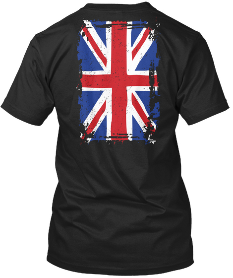 Great Britain Flag T Shirt Black T-Shirt Back