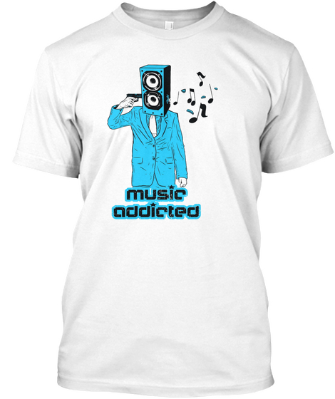 Music Addicted White áo T-Shirt Front