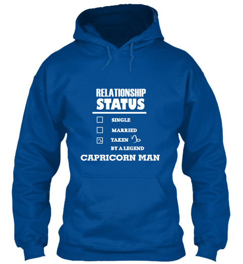 Relationship Capricorn Man Hoodie Royal Camiseta Front