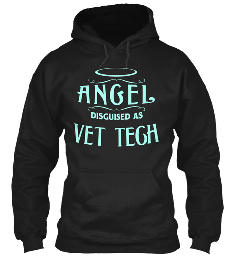 Angel Disguised As Vet Tech Black T-Shirt Front